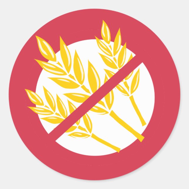 Sticker Rond Pas de gluten ou de blé Allergie alimentaire Alert (Devant)