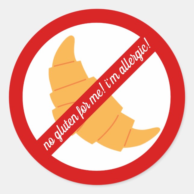 Sticker Rond Pas de gluten pour moi ! - Alerte d'allergie au gl (Devant)