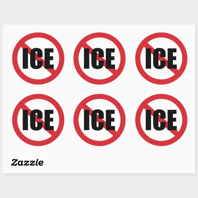 Sticker Rond Pas de ICE (Feuille)