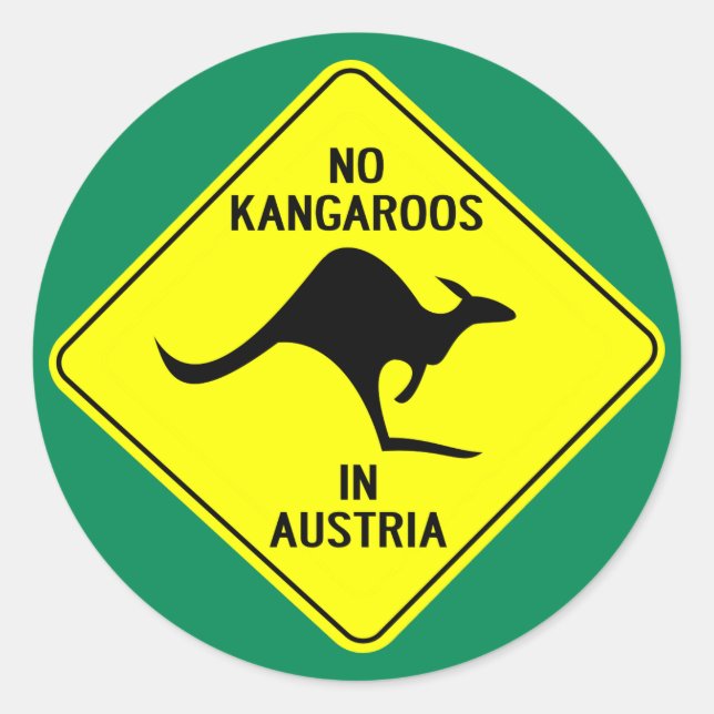 Sticker Rond Pas De Kangaroos En Autriche (Devant)