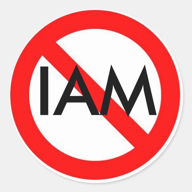 Sticker Rond pas de panneau, IAM (Devant)