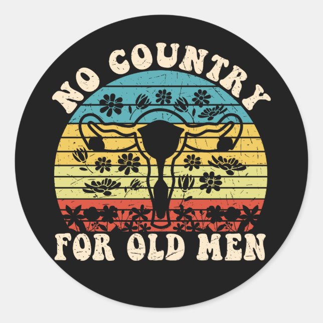 Sticker Rond Pas De Pays Pour Le Vieux Uterus (Devant)
