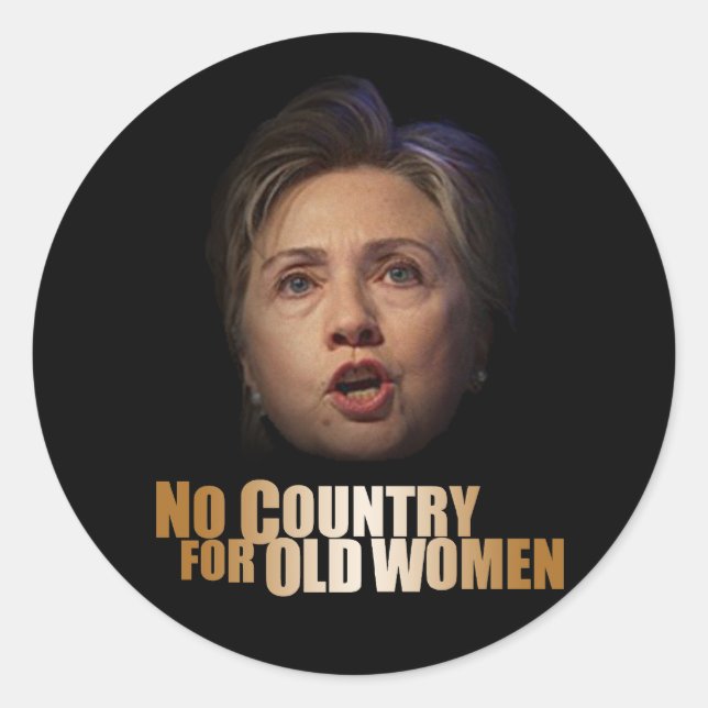 Sticker Rond Pas De Pays Pour Les Vieilles Femmes (Devant)