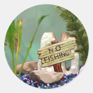 Sticker Rond Pas de pêche