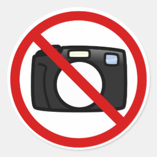 Sticker Rond Pas de photographie, pas de caméras