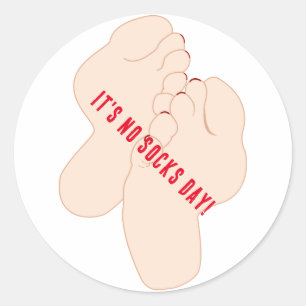 Sticker Rond Pas de pieds de jour chaussettes