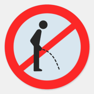 Sticker Rond Pas de pipi en public