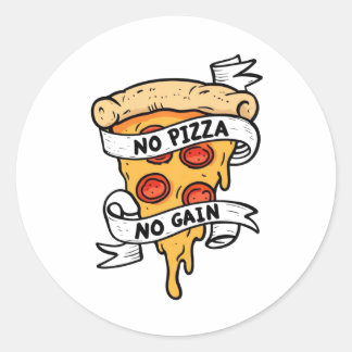 Sticker Rond Pas de pizza ni gain