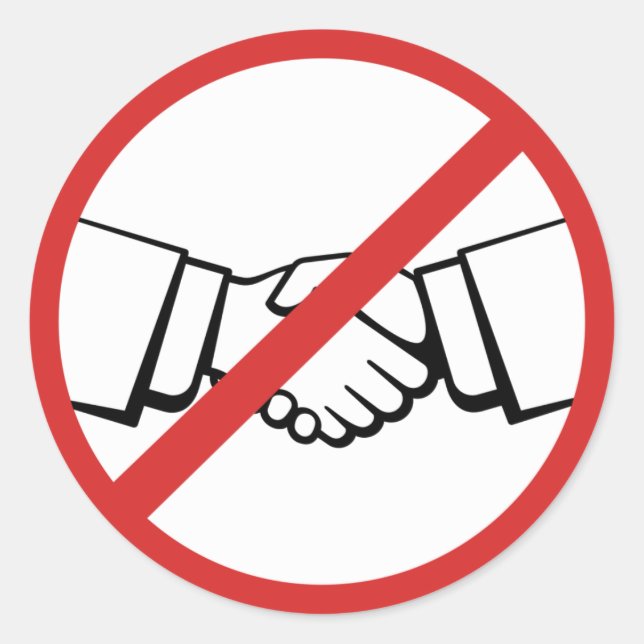 Sticker Rond Pas de poignée de main (Devant)