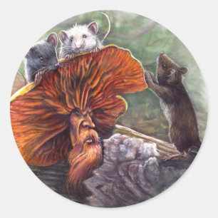 Sticker Rond Pas de recours Imaginaire Art Mushroom T-shirt