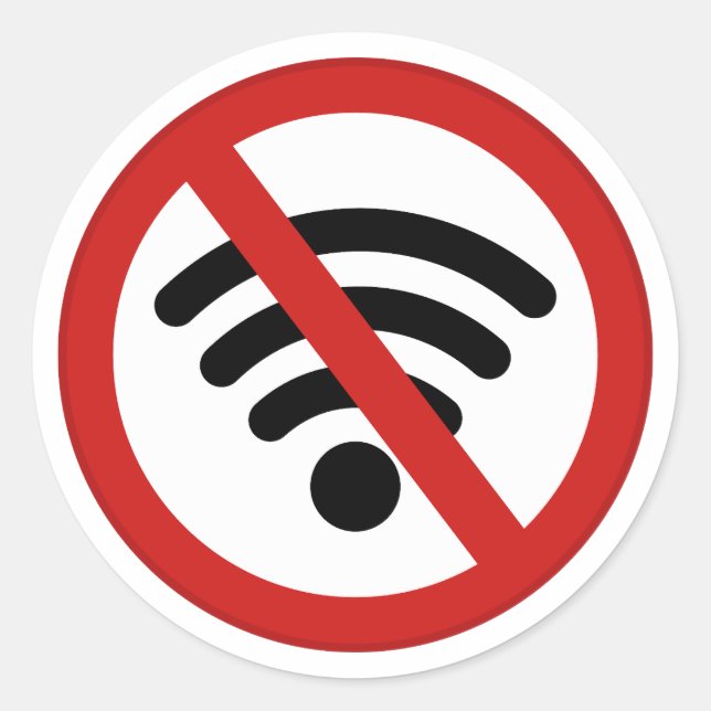 Sticker Rond Pas de réseau Wi-Fi (Devant)