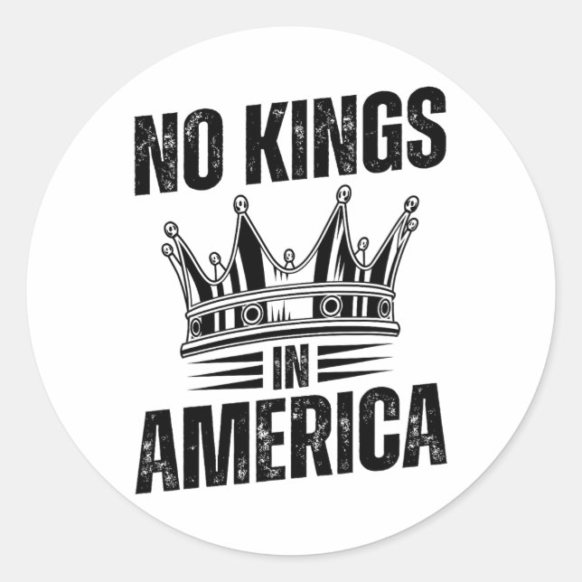Sticker Rond Pas De Rois En Amérique Démocratie États-Unis Inde (Devant)