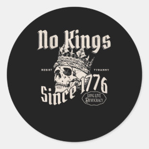 Sticker Rond Pas de rois en Amérique depuis 1776 Esprit de libe