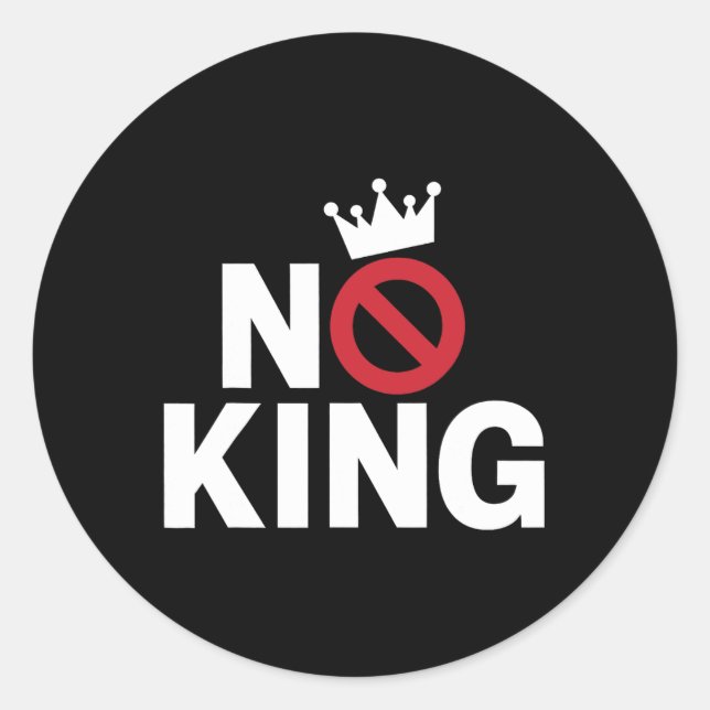 Sticker Rond Pas De Rois En Amérique Nous Le Peuple Hommes Poli (Devant)