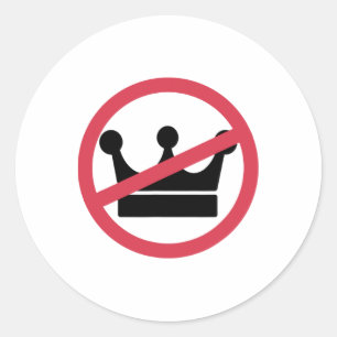 Sticker Rond Pas De Rois En Amérique Pro Démocratie Anti Monarc