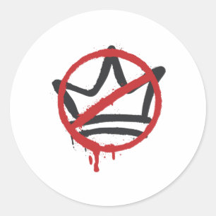 Sticker Rond Pas De Rois En Amérique Pro Démocratie Anti Monarc