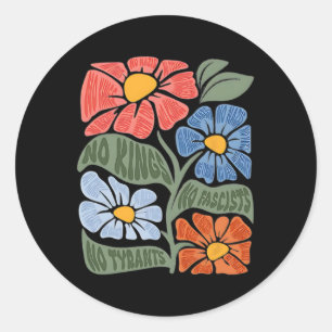 Sticker Rond Pas de rois ni de fascistes ni de tyrans ni de naz