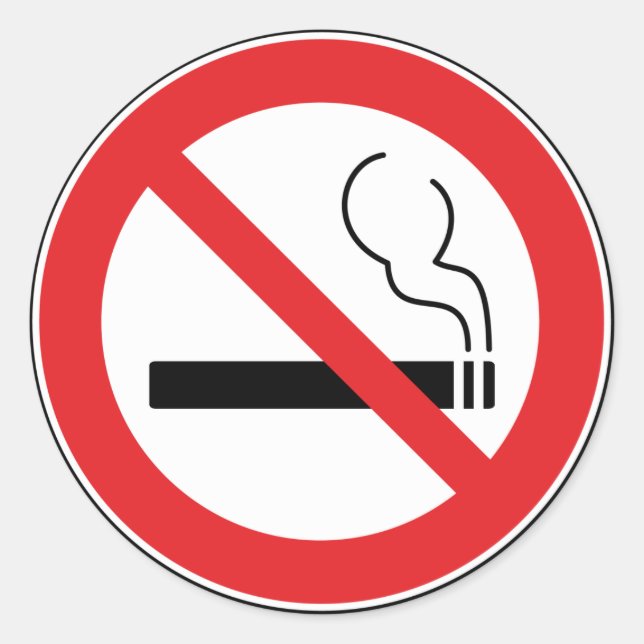 Sticker Rond Pas de signe anti-tabac (Devant)