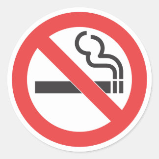 Sticker Rond Pas de signe anti-tabac