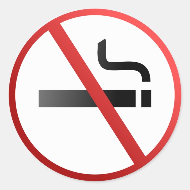Sticker Rond Pas de signe anti-tabac (Devant)