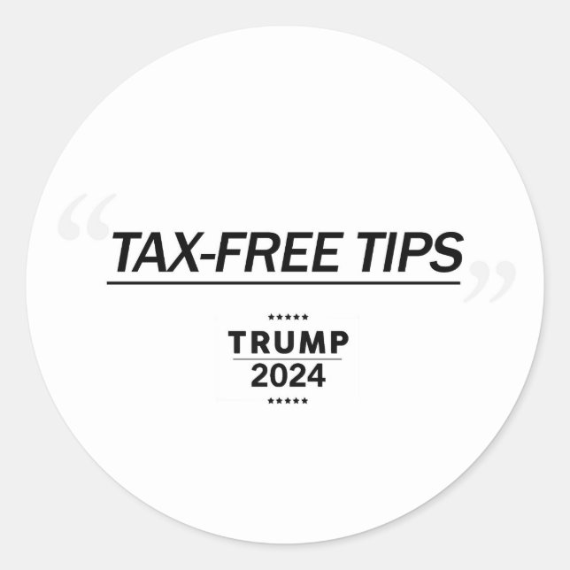 Sticker Rond Pas de taxe sur les pourboires (Devant)