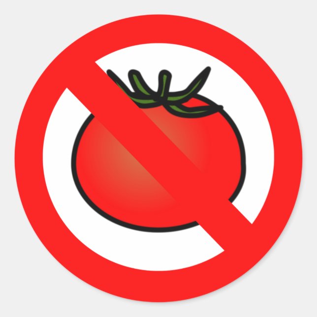 Sticker Rond Pas de tomates (Devant)