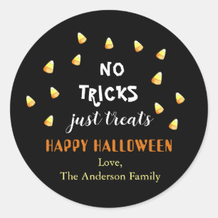 Sticker Rond Pas de tours, juste des friandises Candy Corn 
