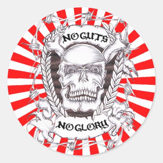 Sticker Rond pas de tripes pas de gloire (Devant)