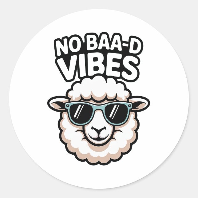 Sticker Rond Pas de Vibes Baa-d Sheep (Devant)