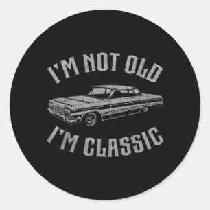 Sticker Rond Pas de vieux classique pour les hommes Papa Grand-
