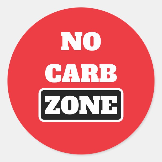 Sticker Rond Pas de zone carb (100% CARNIVORE) (Devant)