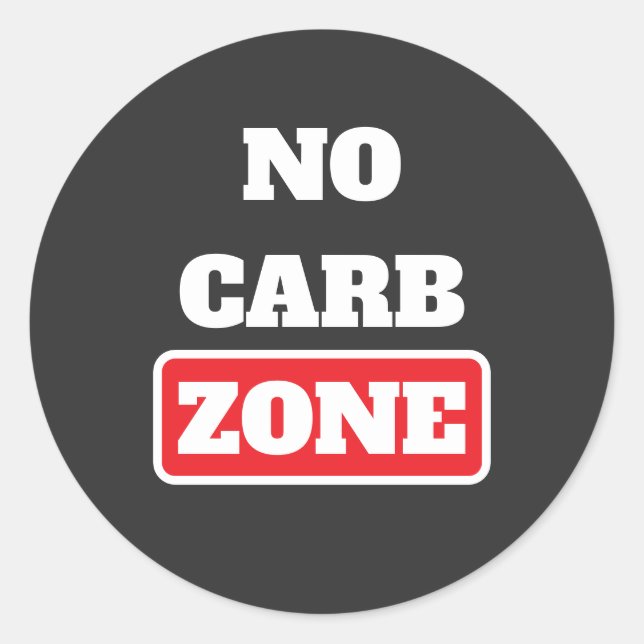 Sticker Rond Pas de zone carb (100% CARNIVORE) (Devant)
