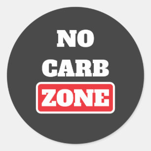 Sticker Rond Pas de zone carb (100% CARNIVORE)