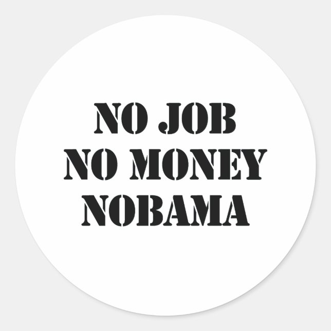 STICKER ROND PAS D'EMPLOI NOBAMA (Devant)