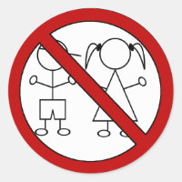 Pas d'enfants de la figure de bâton