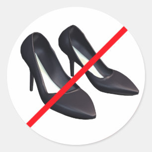 Sticker Rond Pas D'Entrée Avec Chaussures À Haut Talon !
