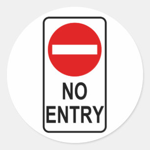 Sticker Rond Pas d'entrée de la signalisation routière Cartoon