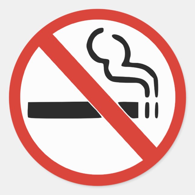 Sticker Rond Pas d'étiquette anti-tabac (Devant)