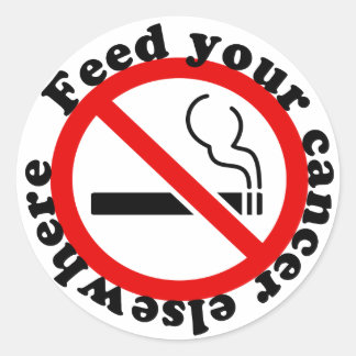Sticker Rond Pas d'étiquette anti-tabac
