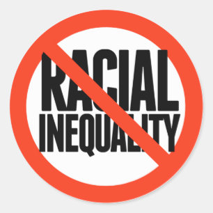 Sticker Rond Pas d'inégalité raciale