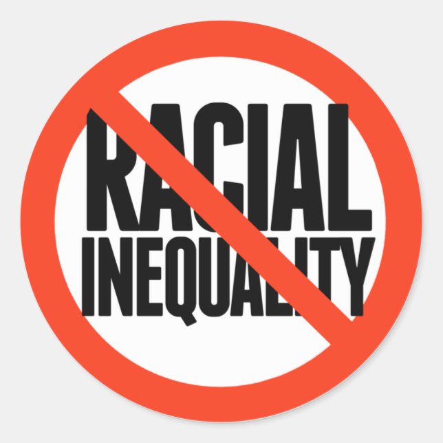 Sticker Rond Pas d'inégalité raciale (Devant)