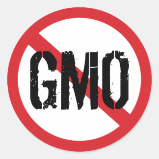 Sticker Rond Pas d'OGM Nourriture Génétiquement Modifiée