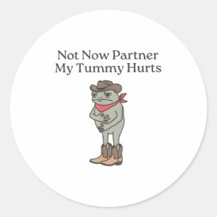Sticker Rond Pas maintenant Partenaire Mon Tummy Blessures _1