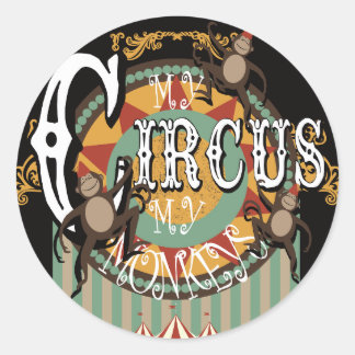 Sticker Rond Pas mon cirque, pas mes singes