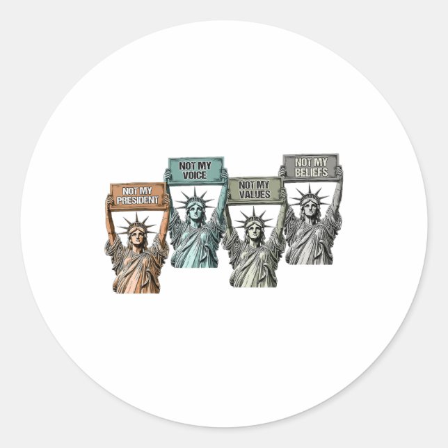 Sticker Rond Pas Mon Président Pas Ma Voix Pas Mes Valeurs Pas  (Devant)