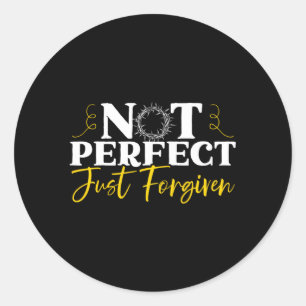 Sticker Rond Pas Parfait Juste Pardonné Pasteur Religieux Chris