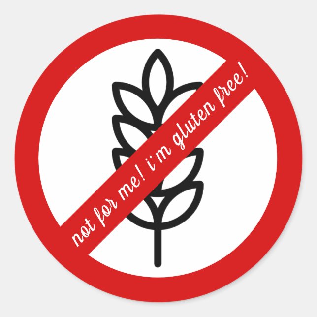 Sticker Rond Pas pour moi, je suis sans gluten ! Alerte d'aller (Devant)