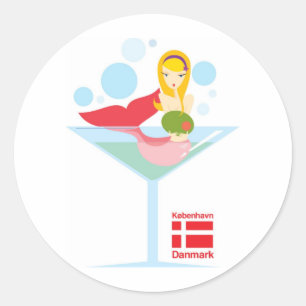 Sticker Rond pas si petite Sirène