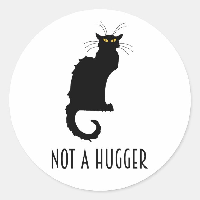 Sticker Rond Pas Un Gros Amusant Qui Introduit Le Chat Antisoci (Devant)