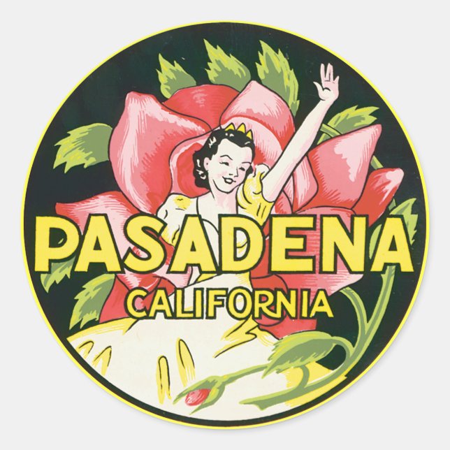 Sticker Rond Pasadena Californie (Devant)